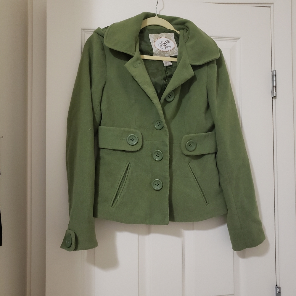 Green peacoat
